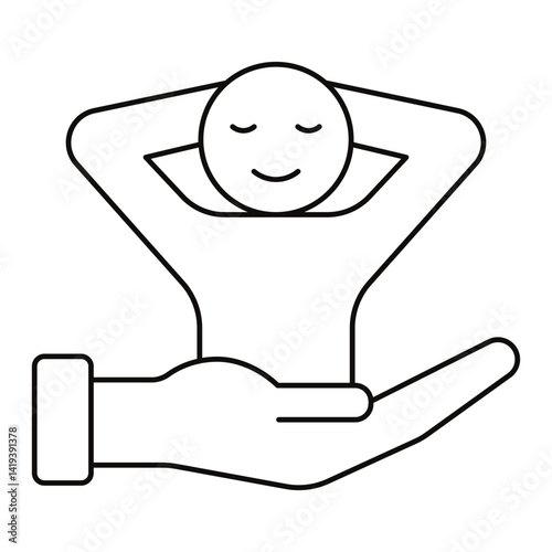 Relaxation Spot Icon. Calm, Peaceful Retreats and Leisure-Focused Travel