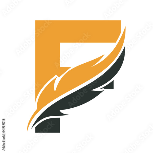 Notary Logo combine with letter F vector template