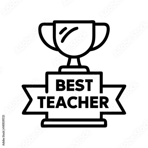 Best teacher award trophy vector graphic design for teacher appreciation day celebration gift