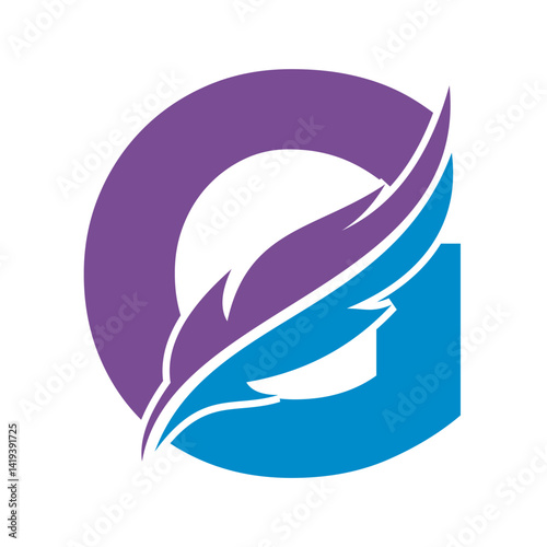 Notary Logo combine with letter G vector template