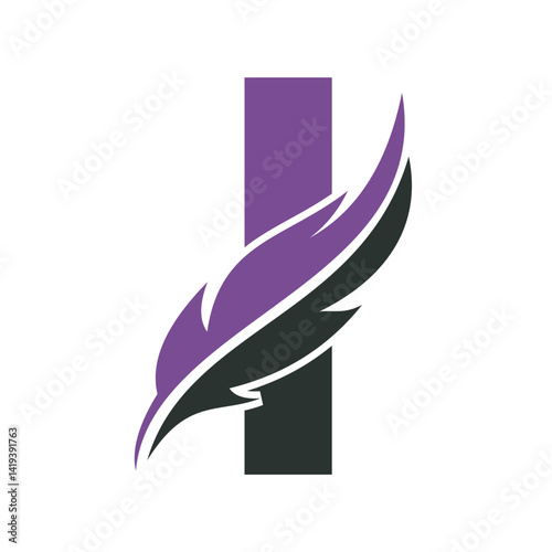 Notary Logo combine with letter I vector template