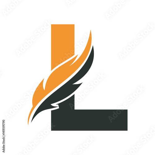 Notary Logo combine with letter L vector template