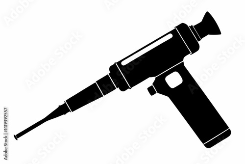 otoscope silhouette line art vector illustration