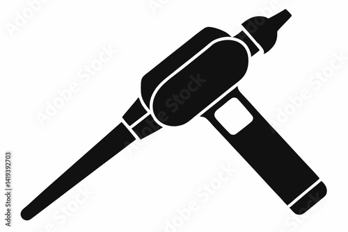 otoscope silhouette line art vector illustration