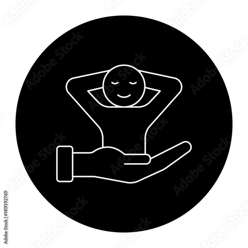 Relaxation Spot Icon. Calm, Peaceful Retreats and Leisure-Focused Travel