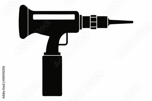 otoscope silhouette line art vector illustration