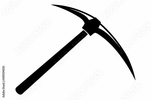 pickaxe silhouette line art vector illustration