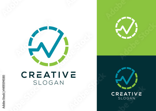 Pulse and check mark logo design for health and medical