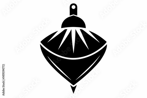 plumb bob silhouette line art vector illustration