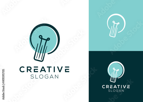 Book with light bulb logo design for education or tutoring