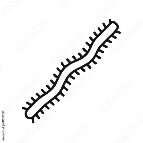 Pipe Cleaner Craft Item Outline on White Background  