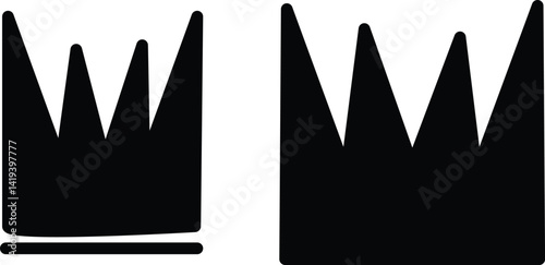 Crown icons set.Set of crowns,Crowns vector illustration,King, queen tiara, Royal crown black silhouettes - stock vector