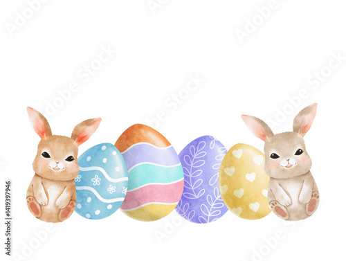 easter bunny and eggs
