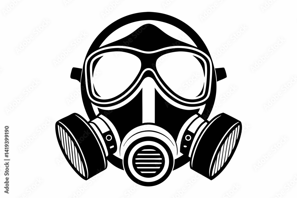 respirator silhouette line art vector illustration respirator silhouette line art vector illustration