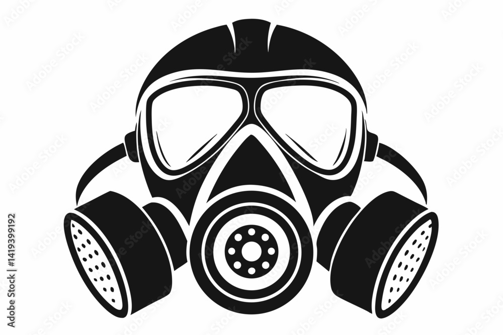 respirator silhouette line art vector illustration respirator silhouette line art vector illustration