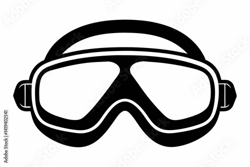 safety goggles silhouette line art vector illustration