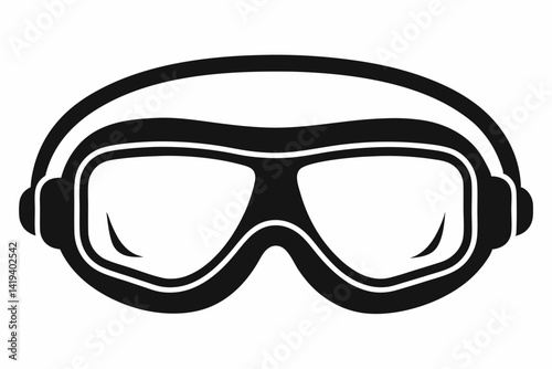 safety goggles silhouette line art vector illustration