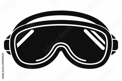 safety goggles silhouette line art vector illustration