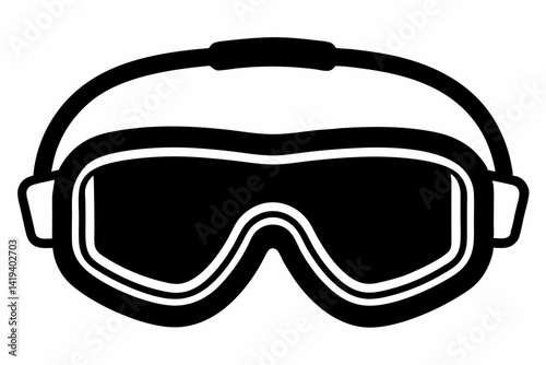 safety goggles silhouette line art vector illustration