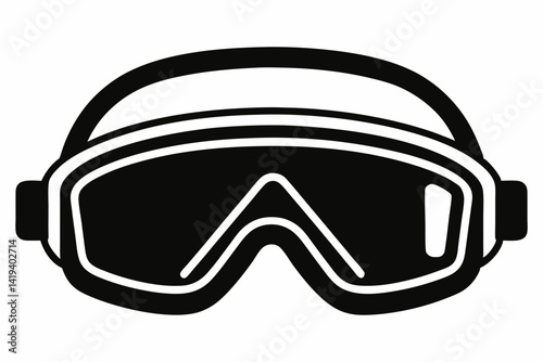 safety goggles silhouette line art vector illustration