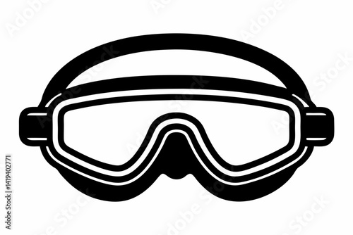 safety goggles silhouette line art vector illustration