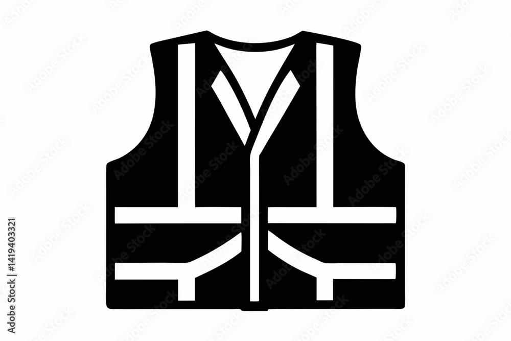 Fototapeta premium safety vest silhouette line art vector illustration
