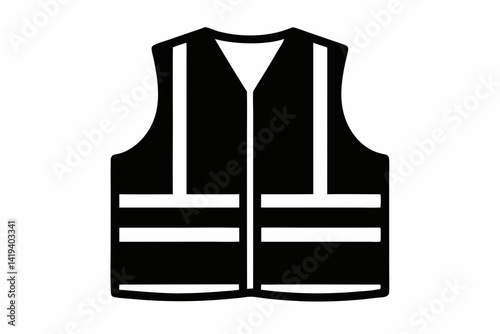 safety vest silhouette line art vector illustration