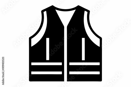 safety vest silhouette line art vector illustration