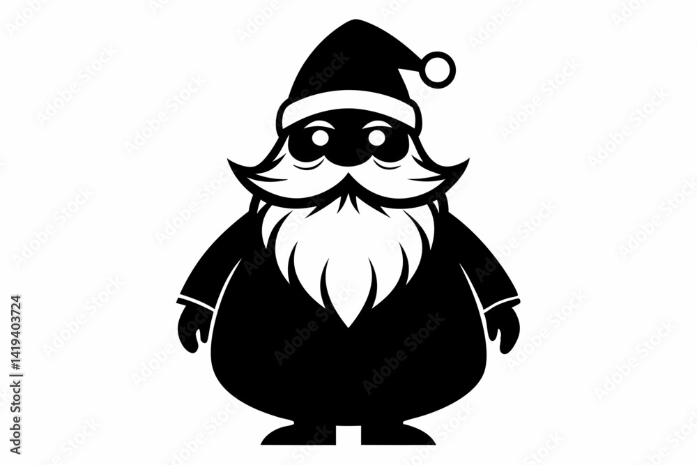 Fototapeta premium santa claus silhouette line art vector illustration