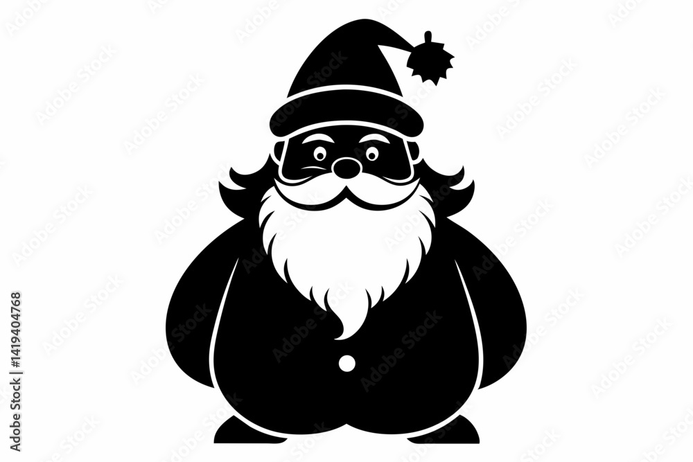 Fototapeta premium santa claus silhouette line art vector illustration