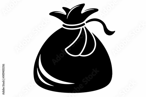 santa s sack silhouette line art vector illustration
