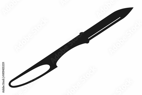 scalpel silhouette line art vector illustration