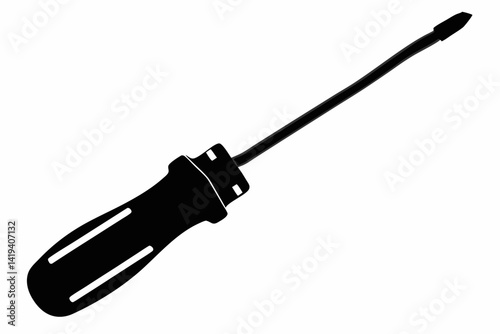 screwdriver silhouette line art vector illustration