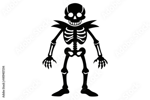 skeleton silhouette line art vector illustration