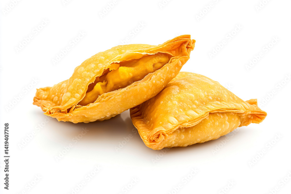 two empanadas are sitting on a white surface two empanadas are sitting on a white surface