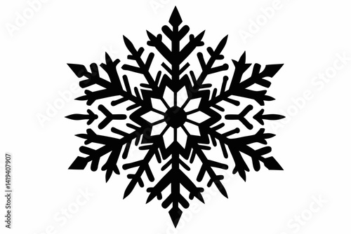 snowflake silhouette line art vector illustration