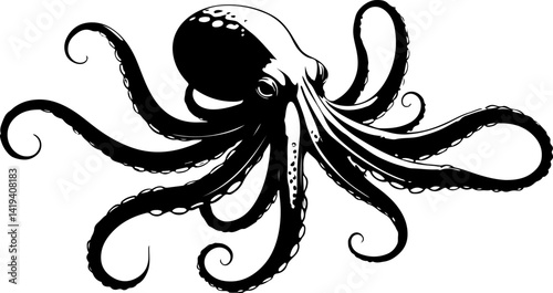 black and white octopus
