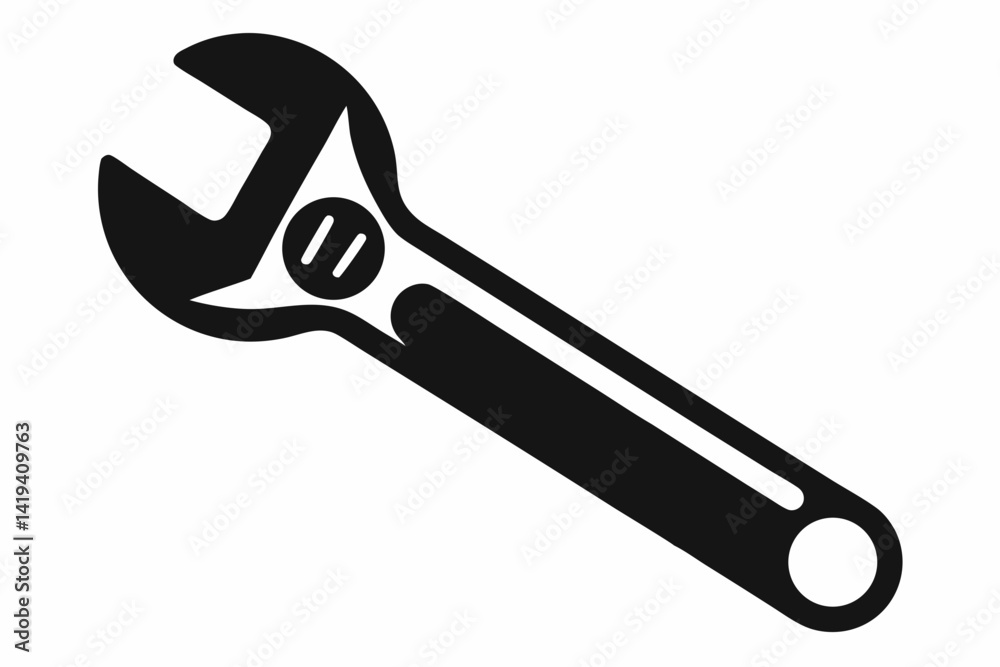 spanner silhouette line art vector illustration spanner silhouette line art vector illustration
