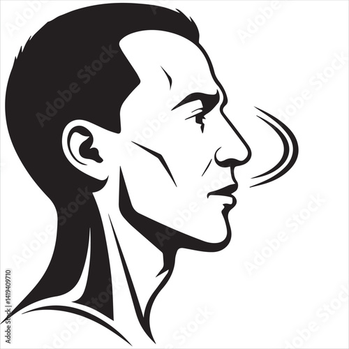 Silhouette of Man Breathing