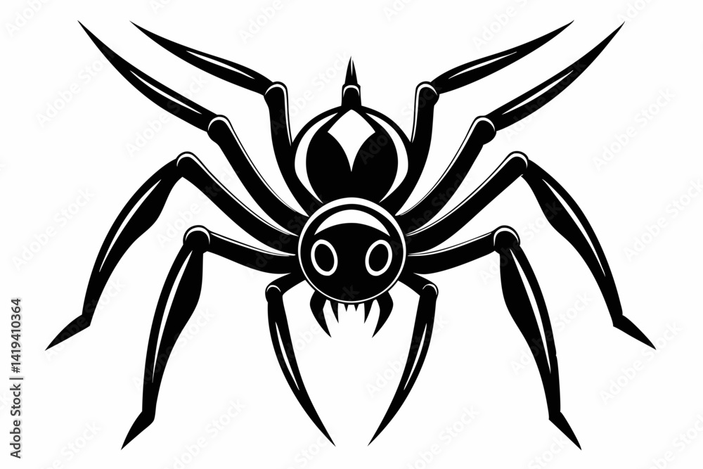 Obraz premium spider silhouette line art vector illustration