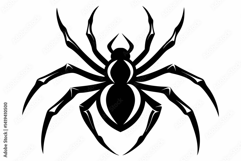 spider silhouette line art vector illustration