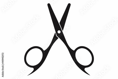 surgical scissor silhouette line art vector illustration