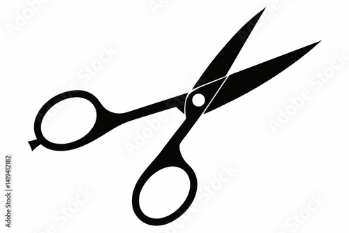 surgical scissor silhouette line art vector illustration