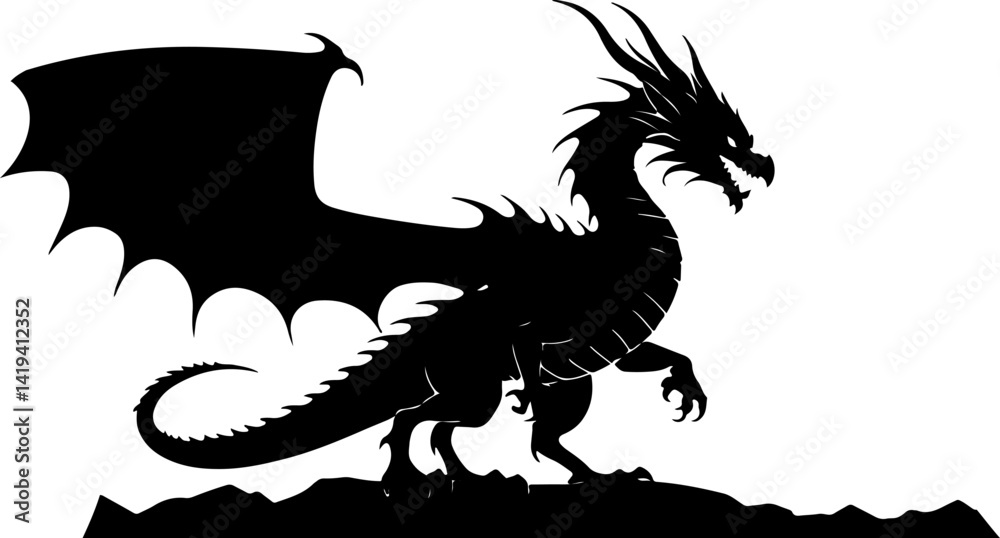 Fototapeta premium vector illustration of a dragon