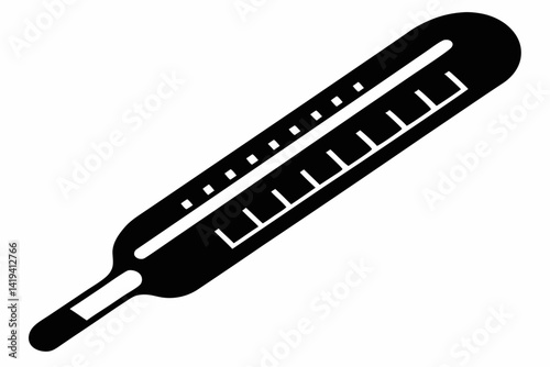 thermometer silhouette line art vector illustration