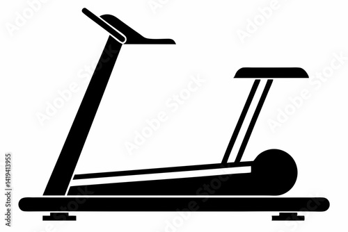 treadmill silhouette line art vector illustration