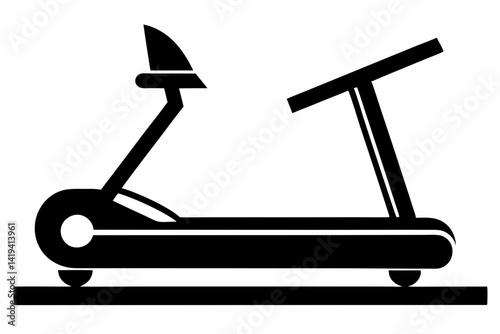 treadmill silhouette line art vector illustration