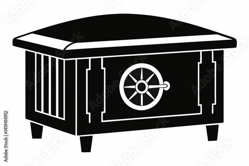 vault table silhouette line art vector illustration
