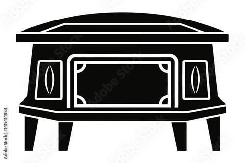 vault table silhouette line art vector illustration