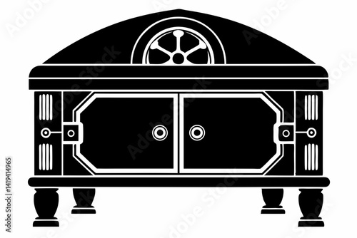vault table silhouette line art vector illustration